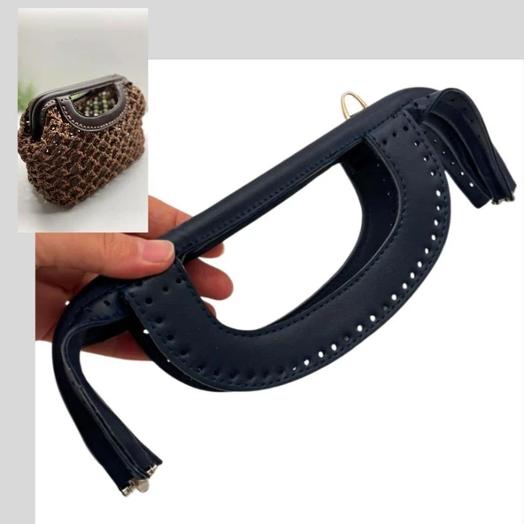 Çanta Aksesuar 25 cm Suni Derili Lacivert  Renk Gizli Çanta Bursu Yeni Model ürün görseli 1