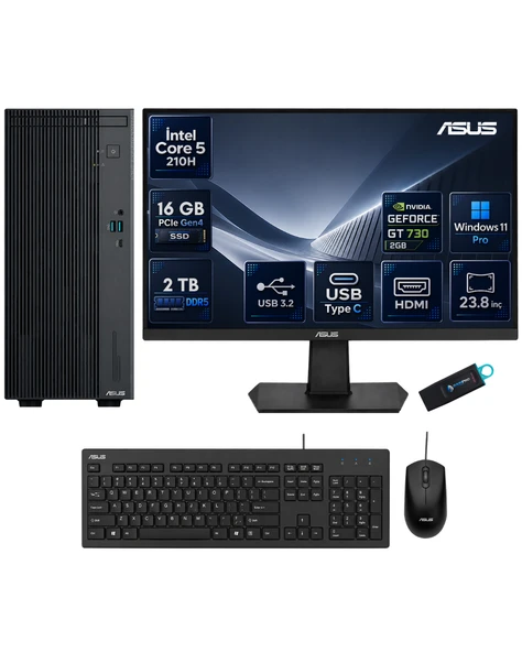 ExpertCenter P500MV Intel Core 5 210H 16 GB DDR5 2 TB SSD Nvidia GT730 Windows 11 Pro Masaüstü Bilgisayar + 23.8 İnç ASUS Monitör Hazır PC Seti P500C523GT730RNP07 ürün görseli 1