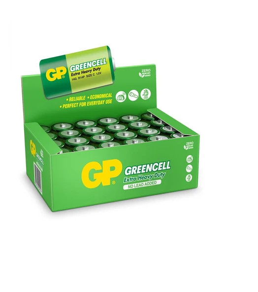 GP Greencel R14 Orta Boy Çinko Pil 24'lü Paket GP14G-2S2 ürün görseli 1