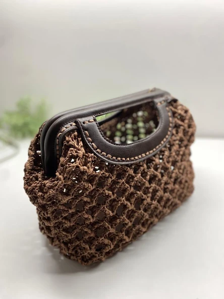 Çanta Aksesuar 25 cm Suni Derili Taba Renk Gizli Çanta Bursu Yeni Model - Resim 2