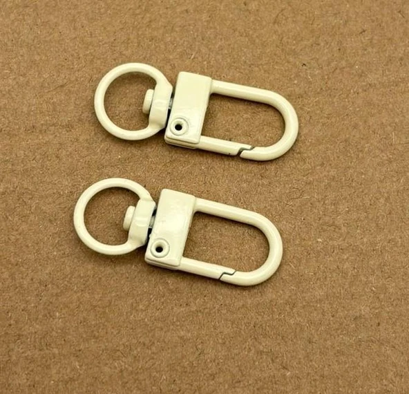 Çanta Aksesuar 3x1 Cm Krem İkili Kanca ürün görseli 1
