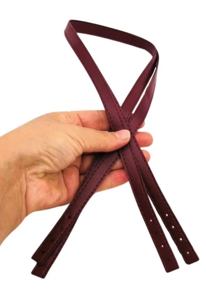 Çanta Aksesuar Slim Model 70x1.2 cm Suni Deri Bordo Renk Çift Çanta Sapı ürün görseli 1