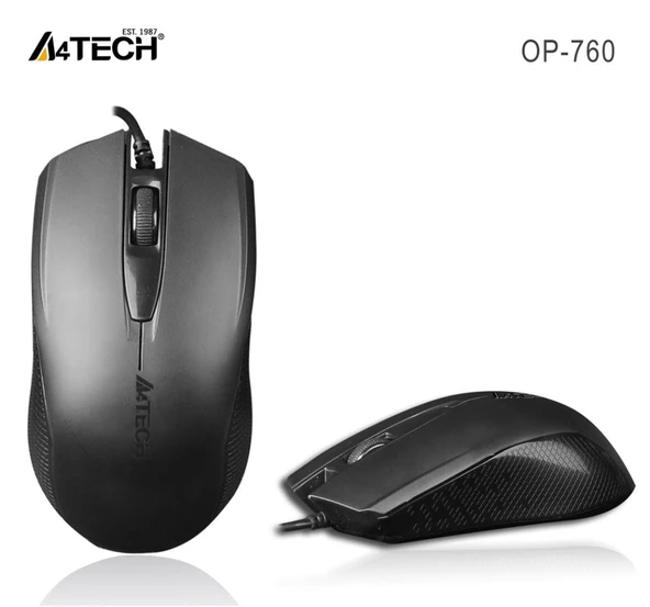 A4 Tech Op-760 Usb Siyah V-Track 1000 Dpı Mouse ürün görseli 1