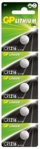 Gp CR1216-C5 3V Lityum Düğme Pil 5'li Paket ürün görseli 1
