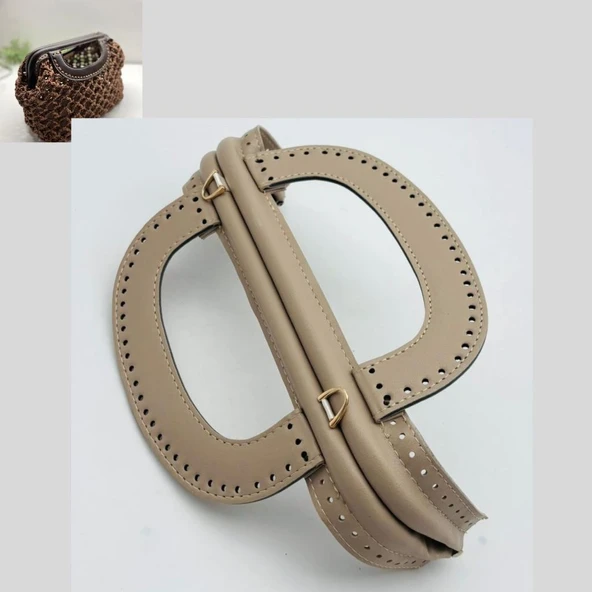 Çanta Aksesuar 25 cm Suni Derili Bej Renk Gizli Çanta Bursu Yeni Model ürün görseli 1