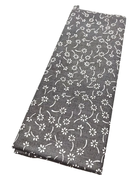 Çanta Aksesuar 120x50 cm Pamuklu Astarlık Kumaş Gri  Çıtır Çiçek Desen ürün görseli 1