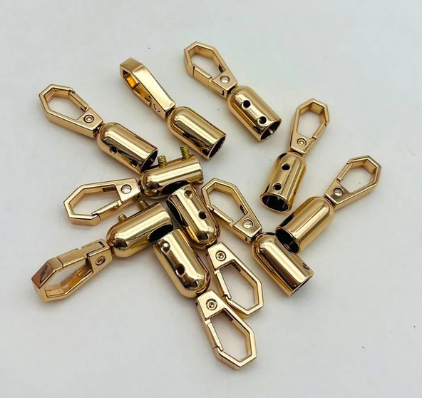 Çanta Aksesuar 9 mm Light Gold Renk Kancalı Kovan 10 Adet ürün görseli 1