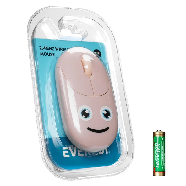 Everest SM-26 FASHION 2.4Ghz Pembe Kabartmalı Kablosuz Mouse ürün görseli 1