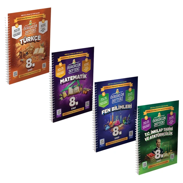 Murat Eğitim Yayınları 8.Sınıf Öğrencim Defteri Seti 4 Kitap ürün görseli 1