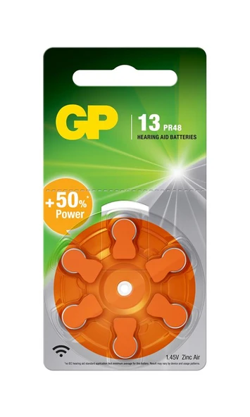 GP ZA13 1.4V Düğme Kulaklık Pili  6'lı Paket ürün görseli 1
