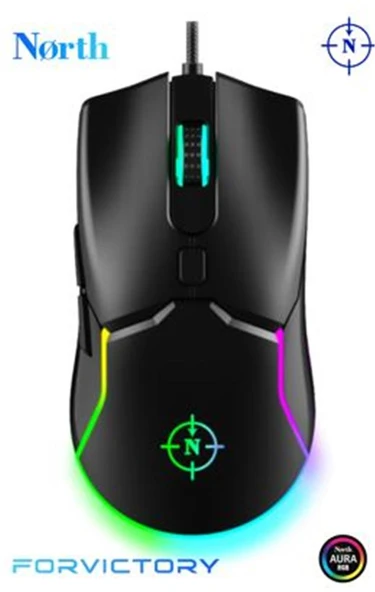 North Air Black RGB Kablolu Profesyonel Oyuncu Mouse ürün görseli 1