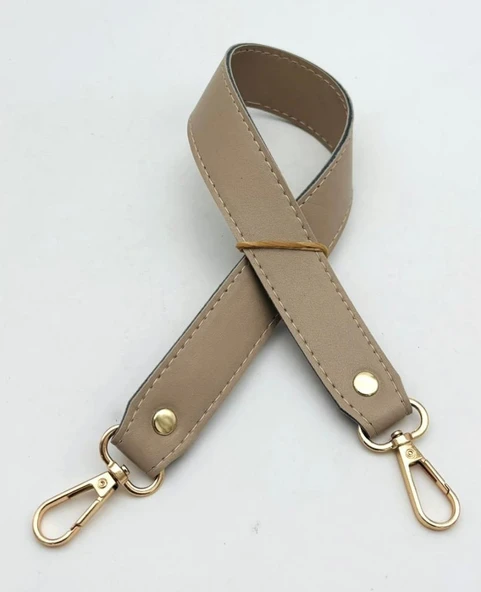 Çanta Aksesuar Bej Renk 42X2.5 Cm Kancalı Sap Light Gold Metalli ürün görseli 1