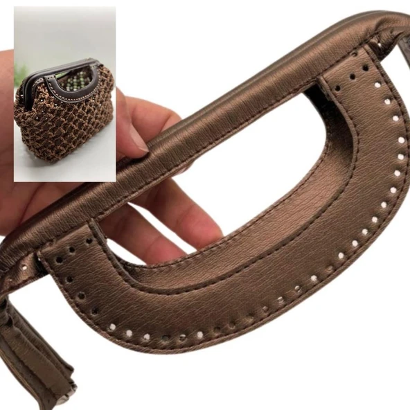 Çanta Aksesuar 25 cm Suni Derili Bakır Renk Gizli Çanta Bursu Yeni Model ürün görseli 1