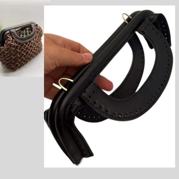 Çanta Aksesuar 25 cm Suni Derili Siyah Renk Gizli Çanta Bursu Yeni Model ürün görseli 1