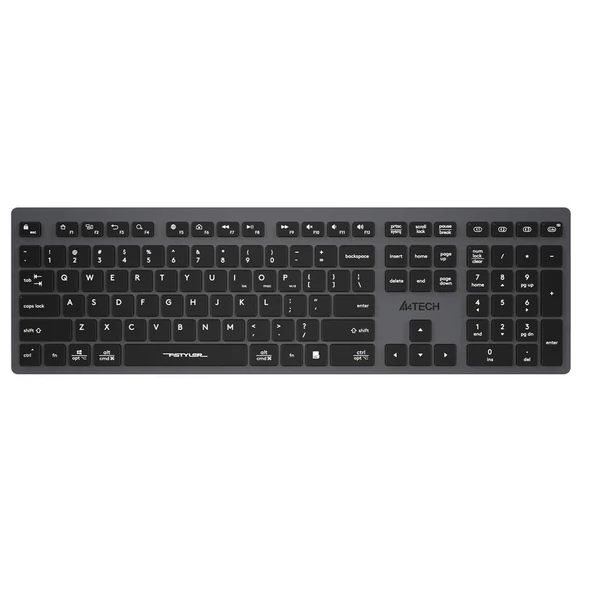 A4 Tech Fstyler FBX50C Gri Bluetooth+2.4G Nano Fn Şarjlı Multimedya Klavye ürün görseli 1