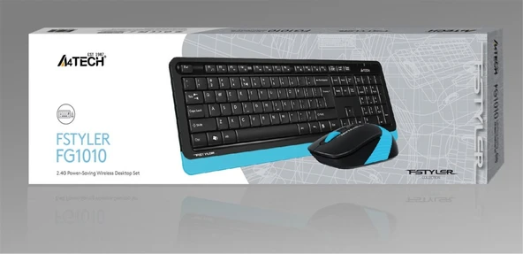 A4 Tech Fg1010 2.4G Mavi Q Fn-Mm Klv+Optik Mouse Set ürün görseli 1