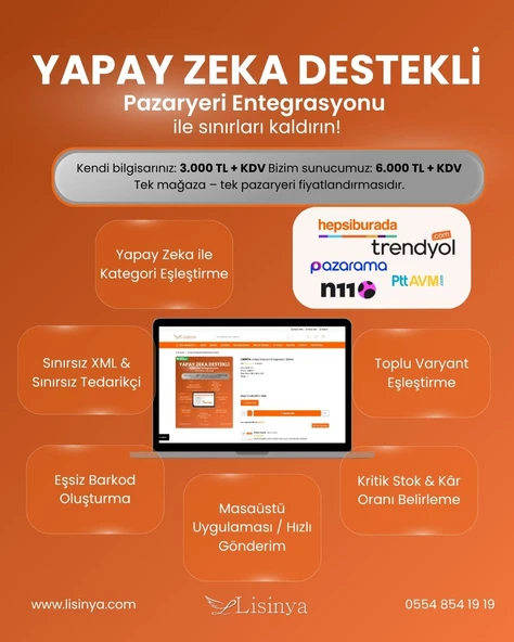 Lisinya Pazaryeri Entegrasyon Sistemi ürün görseli 1