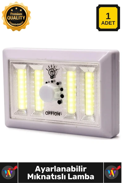 #Lamba Cob Led Pilli Kamp Masa Üstü Askılı Dimmerli Işık Seviyesi Ayarlanabilir Mıknatıslı Lamba ürün görseli 1