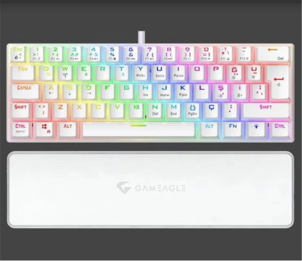 Gameagle GE2021 Helıos RGB Kablolu Tr Layout Mekanik Beyaz Oyuncu Klavyesi ürün görseli 1