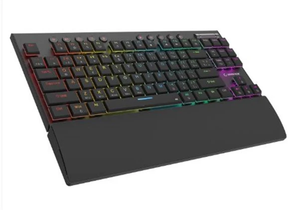 Rampage BERU Siyah 2.4G + BT Wireless RED SWITCH Mekanik Gaming Oyuncu Klavye Slim RGB ürün görseli 1