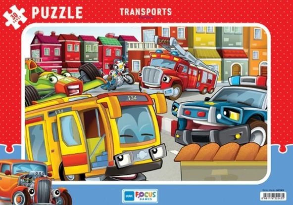 Blue Focus Transports (Taşıtlar) - Puzzle 30 Parça ürün görseli 1