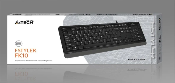 A4 Tech Fk10 Q Usb Fsytyler Gri Tr Fn-Multimedya Klavye ürün görseli 1