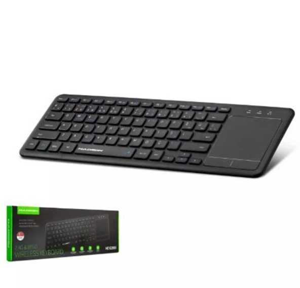 HADRON HDX2505 BLUETOOTH + WIRELESS KLAVYE + TOUCH PAD Q SİYAH - Resim 2