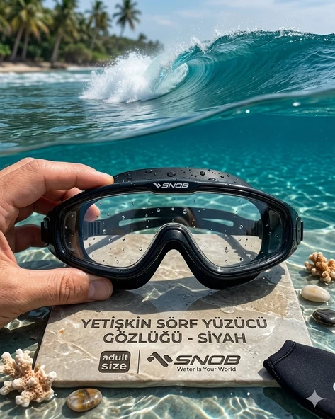 Yetişkin Sörf Yüzücü Gözlüğü Siyah ürün görseli 1