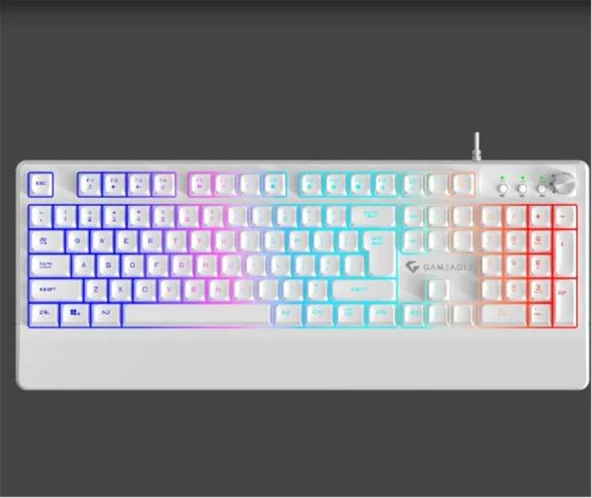 Gameagle GE2008 Frost Blade RGB Membran Beyaz Oyuncu Klavyesi ürün görseli 1