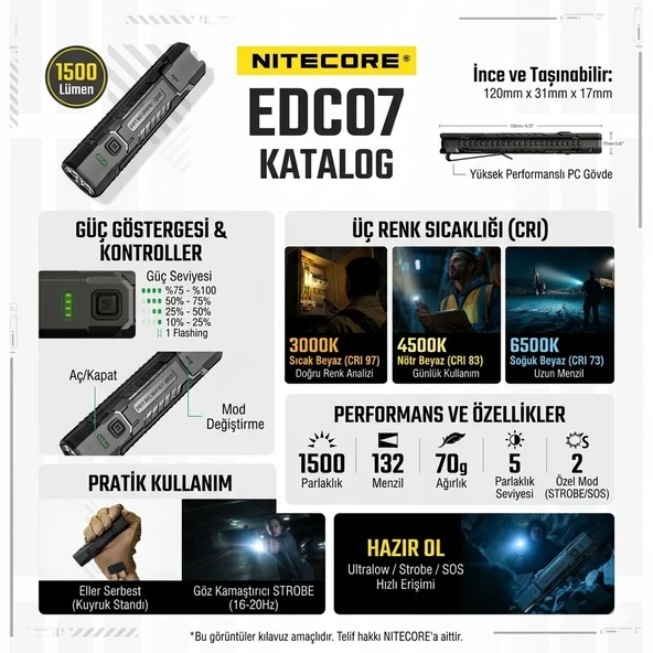 Nitecore Edc07 1500 Lumen Feneri - Resim 2