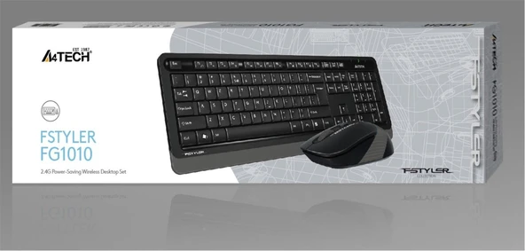 A4 Tech Fg1010 2.4G Gri Q Fn-Mm Klv+Optik Mouse Set ürün görseli 1