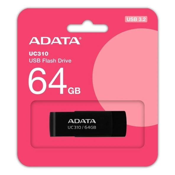 Adata UC310-64GB 64GB USB3.2 Gen1 Black Flash Bellek - Resim 2