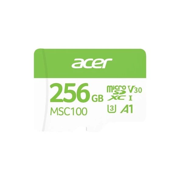 Acer MSC100 256GB microSD U3 V30 A1 Aksiyon Kamera & Güvenlik Kamerası Uyumlu ürün görseli 1