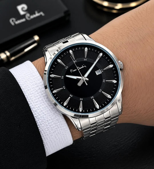 Pierre Cardin Damat Ve Takım Elbiseye Özel 2 Yıl Garantili Çelik Kordon Erkek Kol Saati VS.BLKT.1073 ürün görseli 1