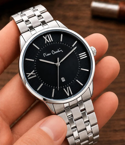 Pierre Cardin Damat Ve Takım Elbiseye Özel 2 Yıl Garantili Çelik Kordon Erkek Kol Saati VS.BLKT.1074 ürün görseli 1
