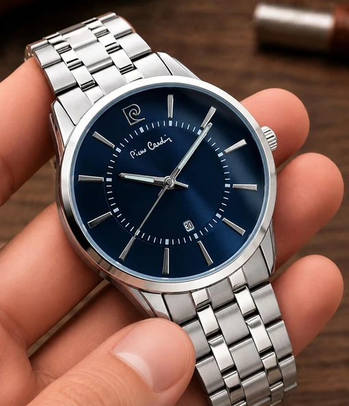 Pierre Cardin Damat Ve Takım Elbiseye Özel 2 Yıl Garantili Çelik Kordon Erkek Kol Saati VS.BLKT.1076 ürün görseli 1