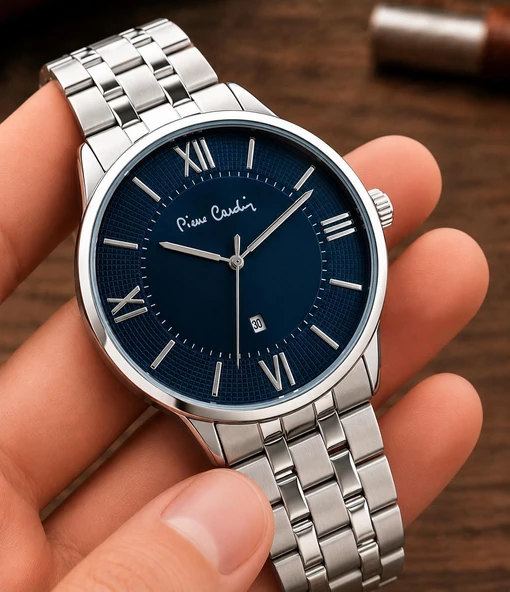 Pierre Cardin Damat Ve Takım Elbiseye Özel 2 Yıl Garantili Çelik Kordon Erkek Kol Saati VS.BLKT.1075 ürün görseli 1