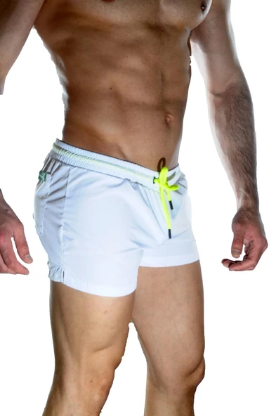 Erkek Beyaz Mini Mayo Short - Resim 2