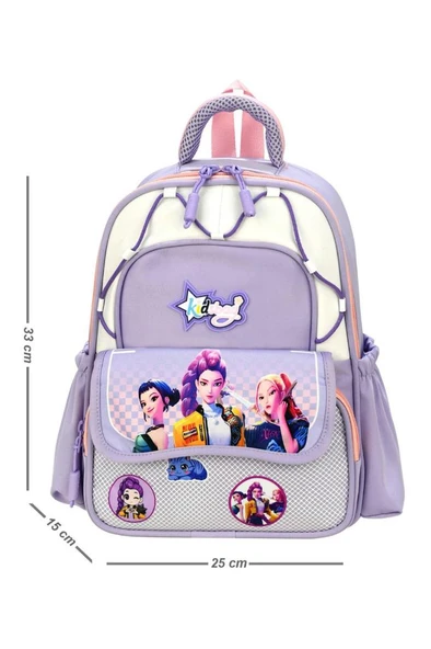 Kız Çocuk Anaokulu Çantası Ortopedik Ultra Lüx Kreş Çantası 33*25 Cm Su İtici Kumaş Sırt Çantası ürün görseli 1