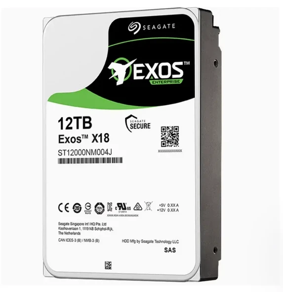SEAGATE Exos EnterPrise X18 12TB 7.2K 12G SAS 3.5'' Sunucu Harddisk (ST12000NM004J) 2MT203-003 ürün görseli 1