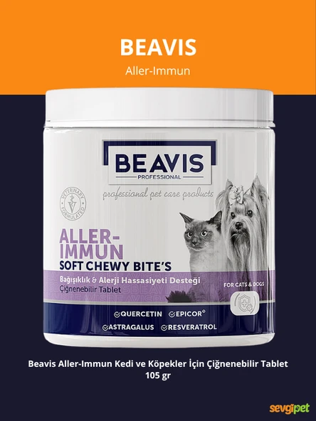 Aller-Immune Kedi ve Köpekler İçin Hassasiyet Karşıtı Çiğnenebilir Tablet 105 GR ürün görseli 1