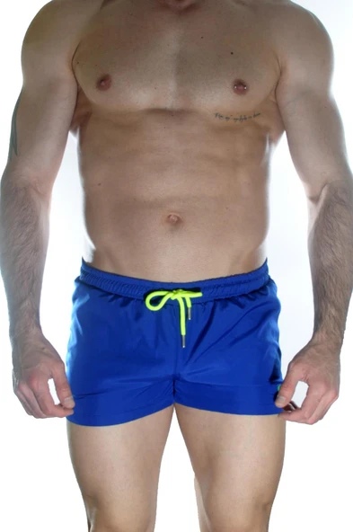 Erkek Mavi Mini Mayo Short - Resim 2