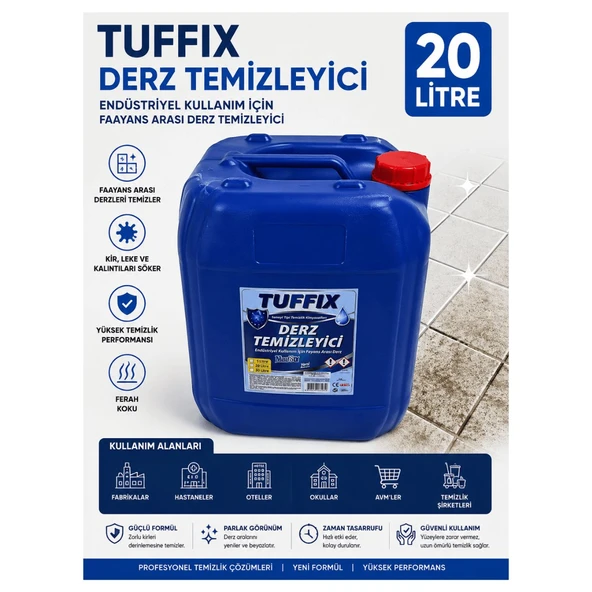 Tuffix Derz Temizleyici 20 Litre Endüstriyel Güçlü Formül - Fayans Arası Derz Temizleme ve Kir Sökücü ürün görseli 1