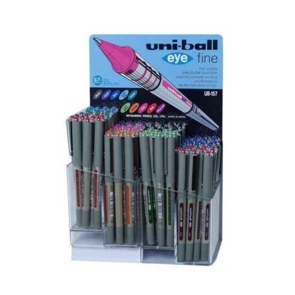 Unibal Ub-157 Eye Fine Roller Kalem 0,7 Mm 10DCL Set (1 Stand 120 Adet) ürün görseli 1
