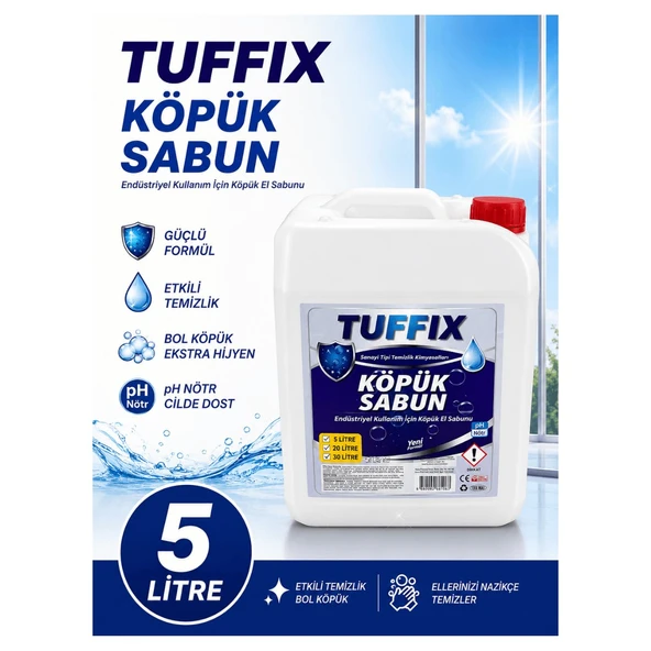 Tuffix Köpük Sabun 5 Litre El Yıkama Sabunu - pH Nötr Profesyonel Endüstriyel EL Sabunu ürün görseli 1