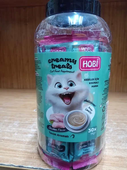 Hobi Tavuk Aromalı Krema Kedi Ödül Maması 14 gr x 30 Adet ürün görseli 1