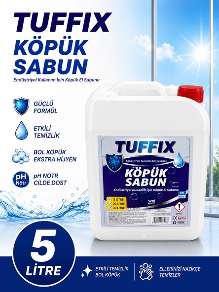 Tuffix Köpük Sabun 5 Litre El Yıkama Sabunu - pH Nötr Profesyonel Endüstriyel EL Sabunu ürün görseli 1