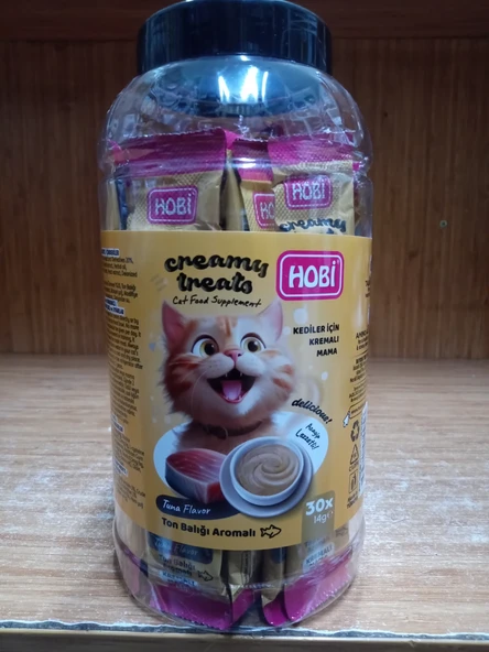 Hobi Ton Balığı Aromalı Krema Kedi Ödül Maması 14 gr x 30 Adet ürün görseli 1