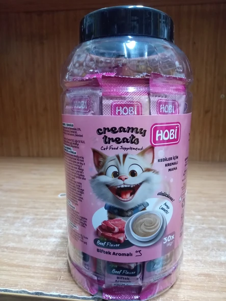 Hobi Biftek Aromalı Krema Kedi Ödül Maması 14 gr 1 ADET ürün görseli 1