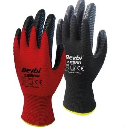 Beybi Zebra Iş Eldiveni 10 Numara Kirmizi 12 ÇİFT ürün görseli 1